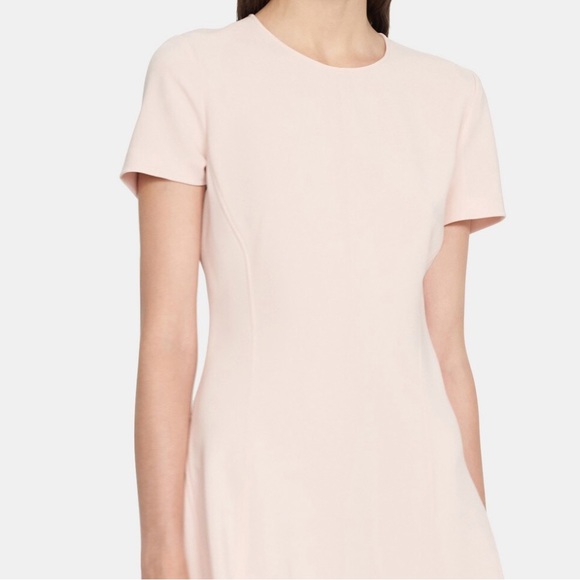 Theory Modern Seamed Shift Dress in Crepe Size 6 Light Pink - Picture 4 of 13
